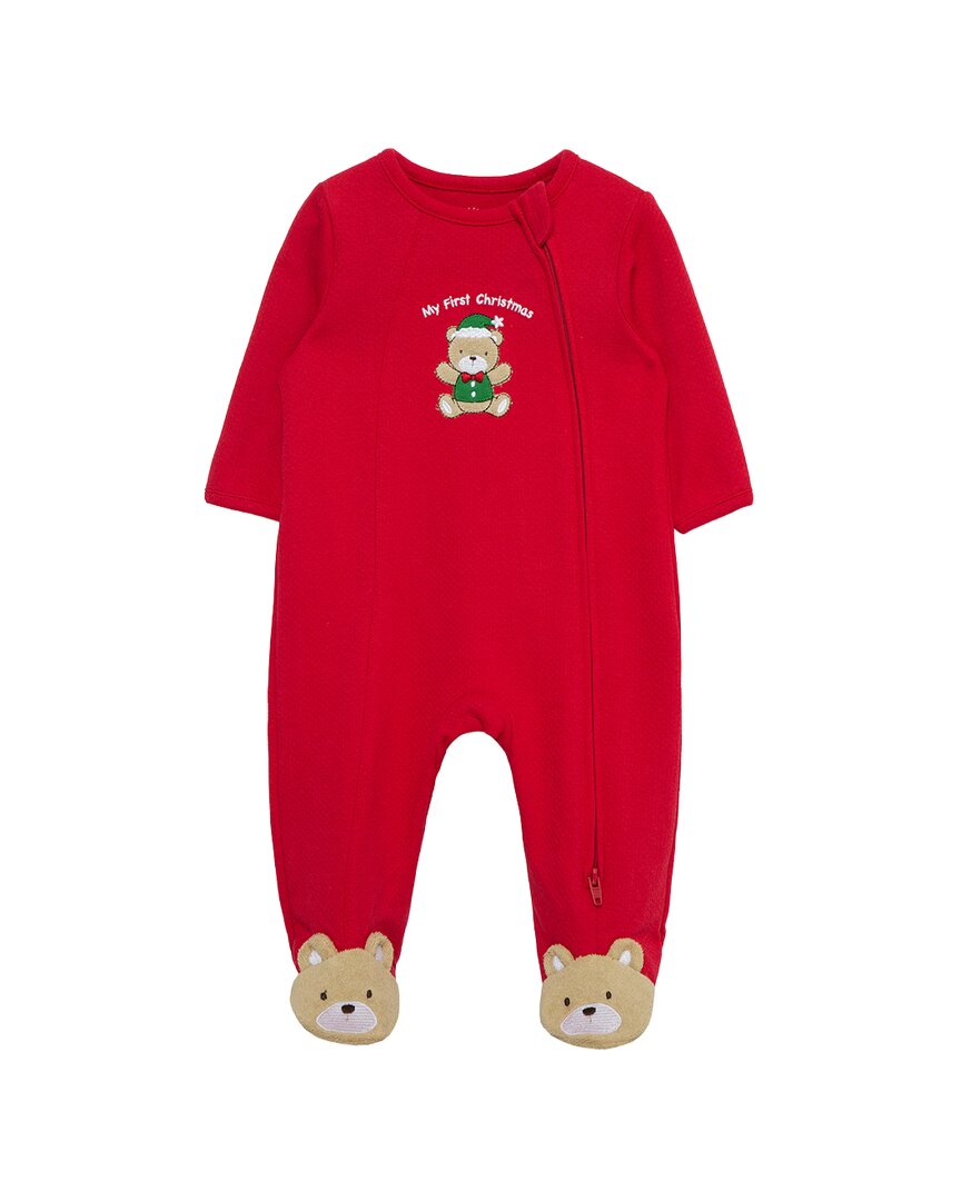 Little Me Holiday Bear Footie