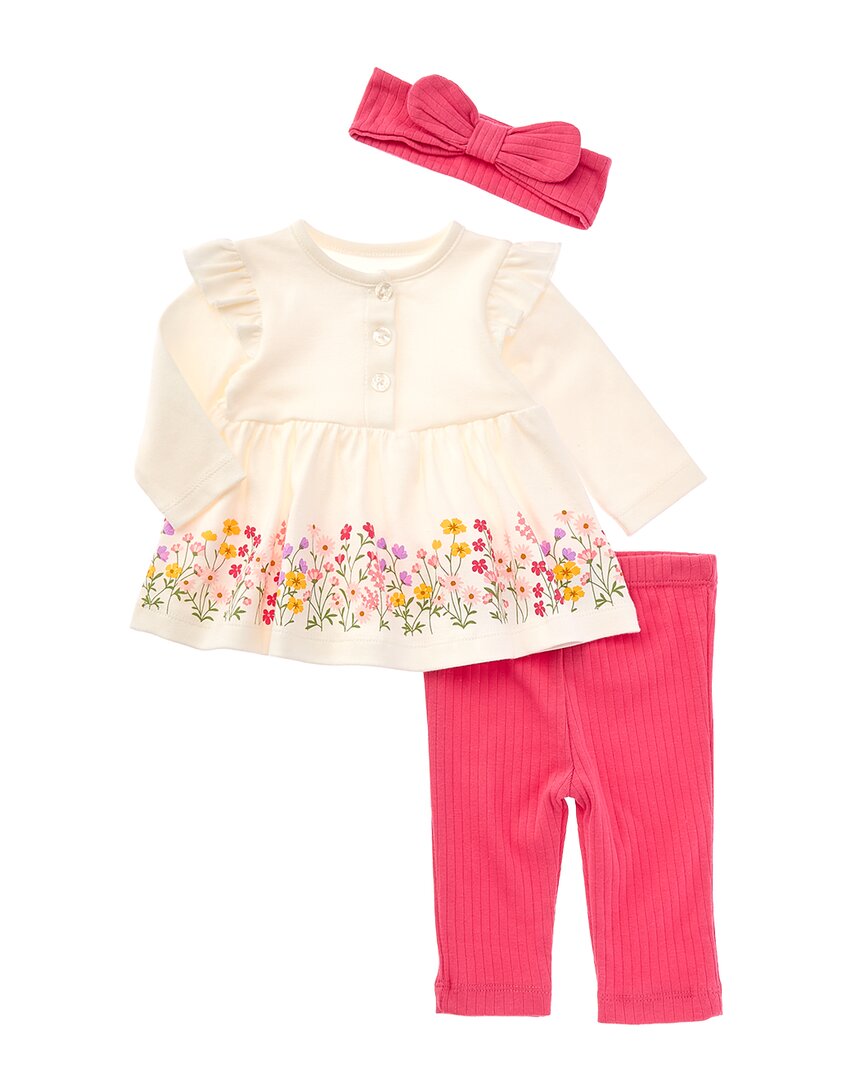 Little Me Little Me Floral Border Tunic Set