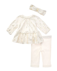 Little Me Gold Trees Tunic Set