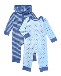 Little Me 2Pk Geo Stripe Coverall