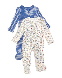 Little Me 2Pk Pup Parade Footie
