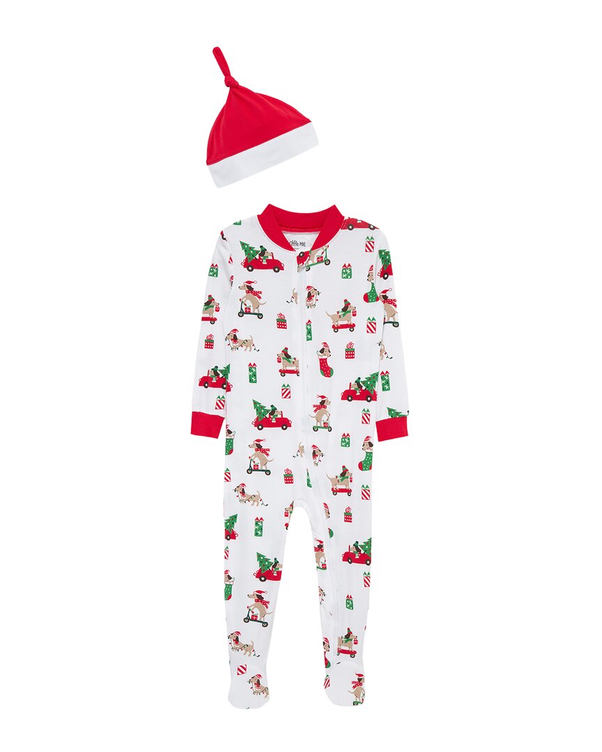 Little Me Puppy Zip Front Footie