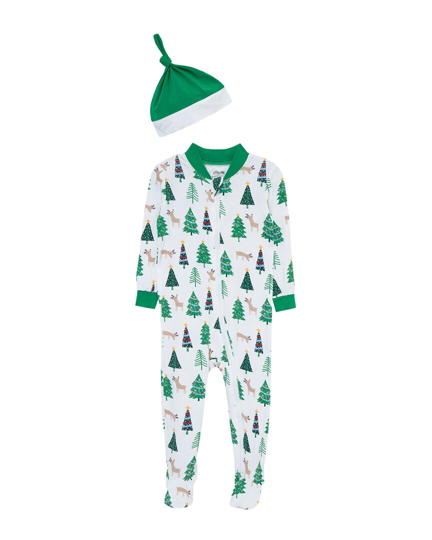 Little Me Christmas Tree Zip Front Footie