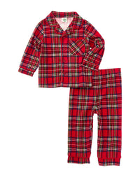 Little Me Plaid Coat Pajama Set