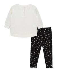 Little Me 2Pc Bow Sweatshirt Set