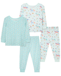 Little Me 4Pc Unicorn Bamboo Pajama Set