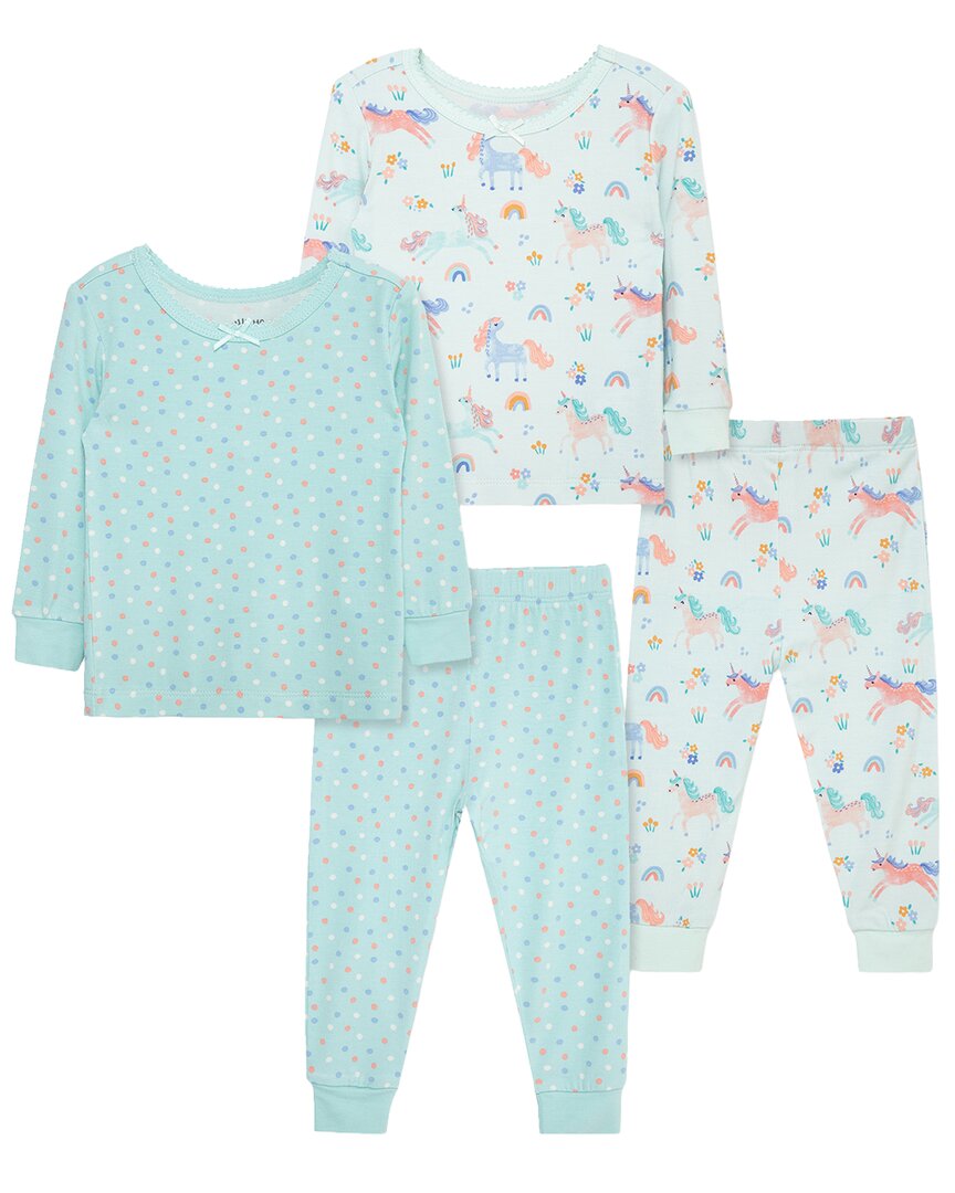 Little Me 4Pc Unicorn Bamboo Pajama Set