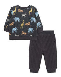 Little Me Little Me 2Pc Safari Sweatshirt Set