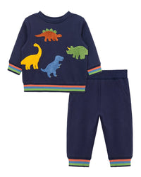 Little Me Little Me 2Pc Dino Sweatshirt Set