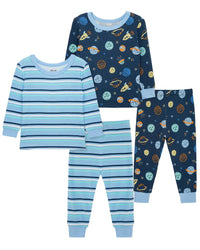Little Me Little Me 4Pc Space Bamboo Pajama Set