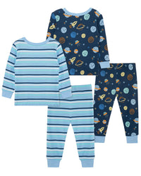 Little Me Little Me 4Pc Space Bamboo Pajama Set