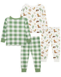 Little Me 4Pc Cowboy Bamboo Pajama Set