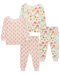 Little Me Little Me 4Pc Floral Bamboo Pajama Set