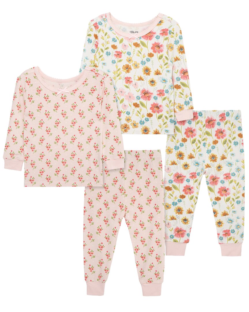 Little Me Little Me 4Pc Floral Bamboo Pajama Set
