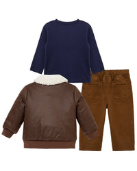 Little Me 3Pc Aviator Jacket Set