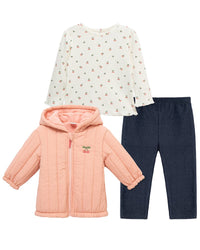 Little Me Little Me 3Pc Cherry Jacket Set