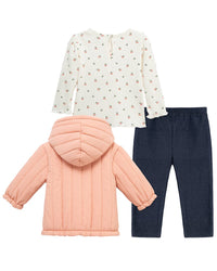 Little Me Little Me 3Pc Cherry Jacket Set