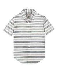 Hope & Henry Linen Short Sleeve Shirt Black 3T