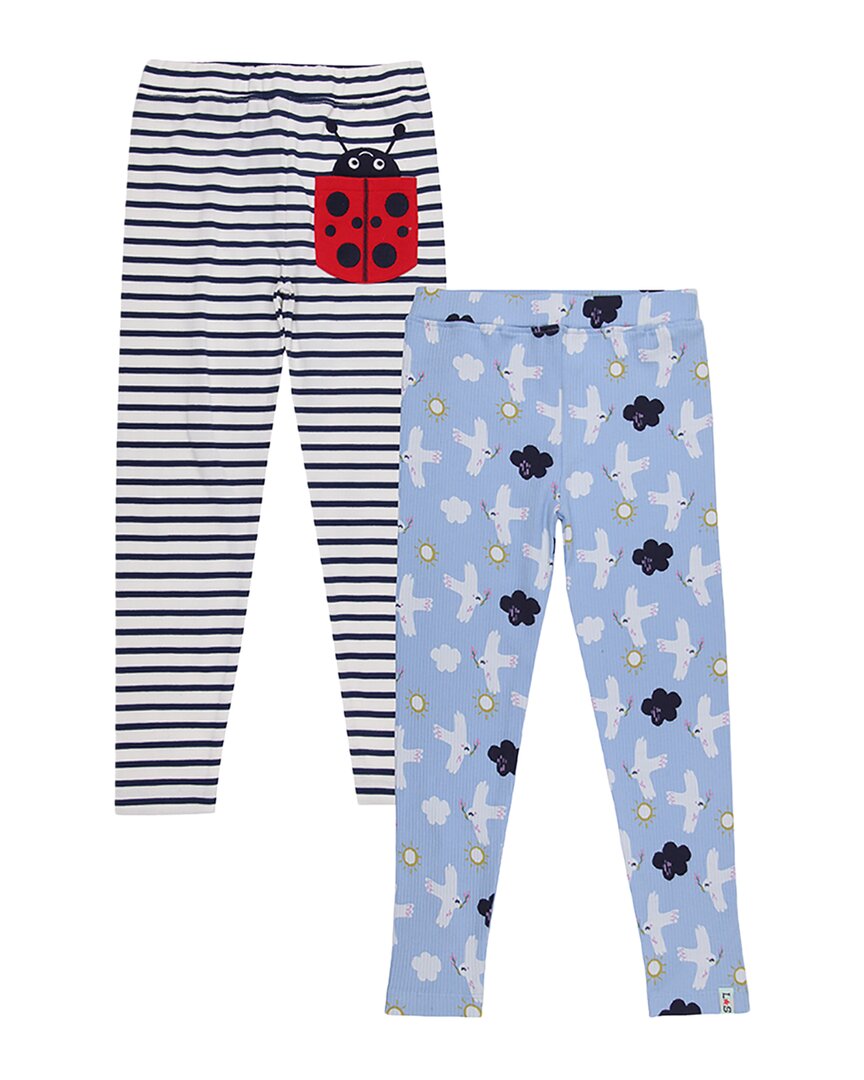 Lilly And Sid 2Pk Betty Bird/Applique Stripe Legging