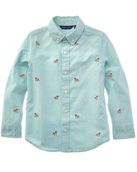 Janie and Jack Janie And Jack Embroidered Bulldog Oxford Shirt