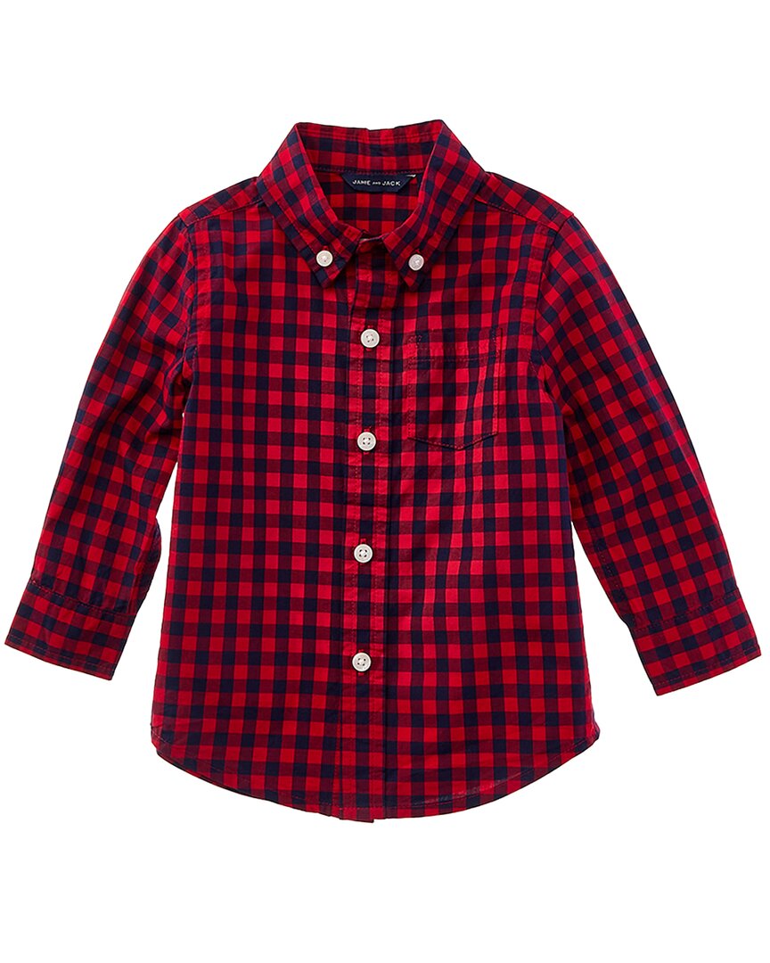 Janie And Jack Gingham Poplin Shirt