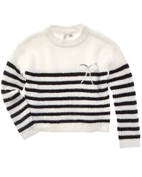 Janie and Jack Janie And Jack Sparkle Striped Bow Sweater