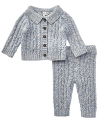 Janie and Jack Janie And Jack Baby Cable Knit Collared Matching Set