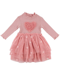 oh baby! Oh Baby! Triple Ruffle Heart Rib Aria Tutu Dress