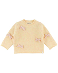 oh baby! Oh Baby! Bows Fuzzy Roll-Edge Knitted Pullover