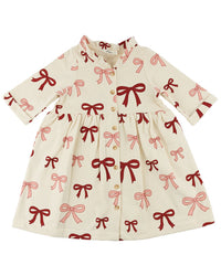 oh baby! Oh Baby! Pink Cherry Bows French Terry Ivy Dress