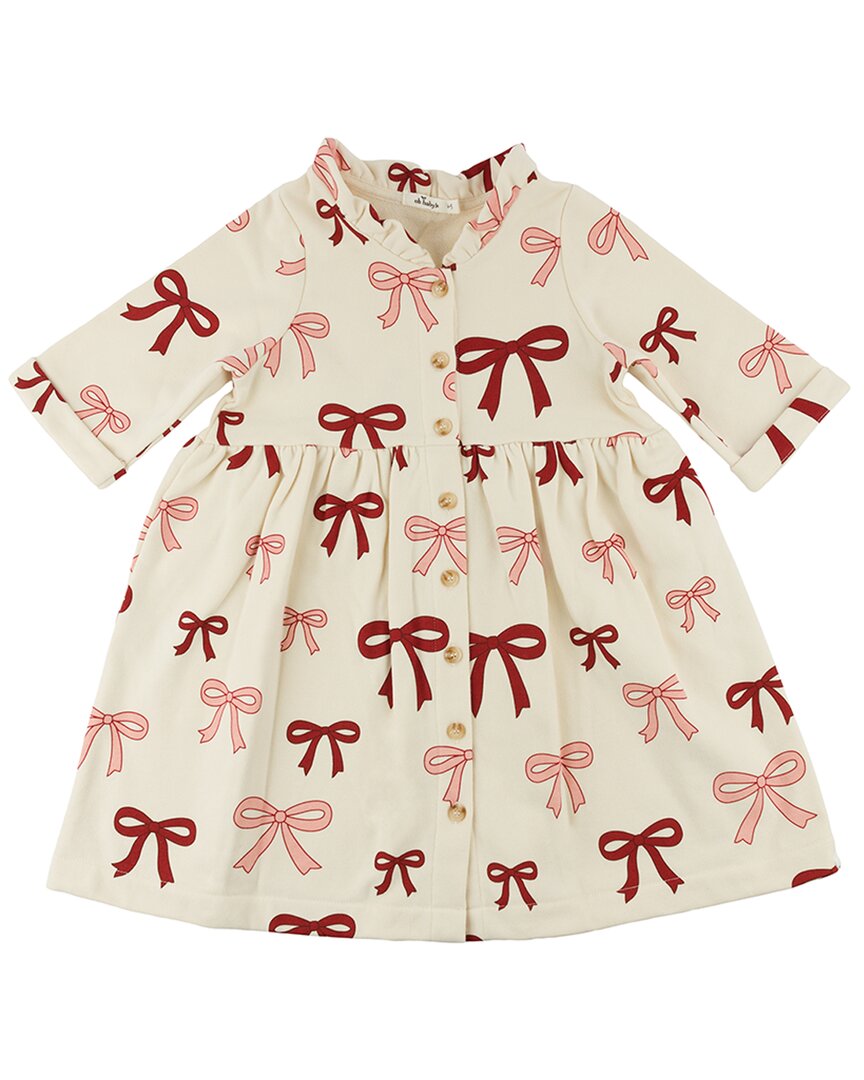 oh baby! Oh Baby! Pink Cherry Bows French Terry Ivy Dress