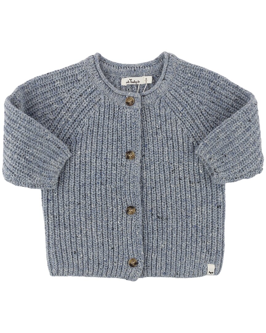 oh baby! Oh Baby! Speckle Knit Grandpa Roll Neck Cardigan