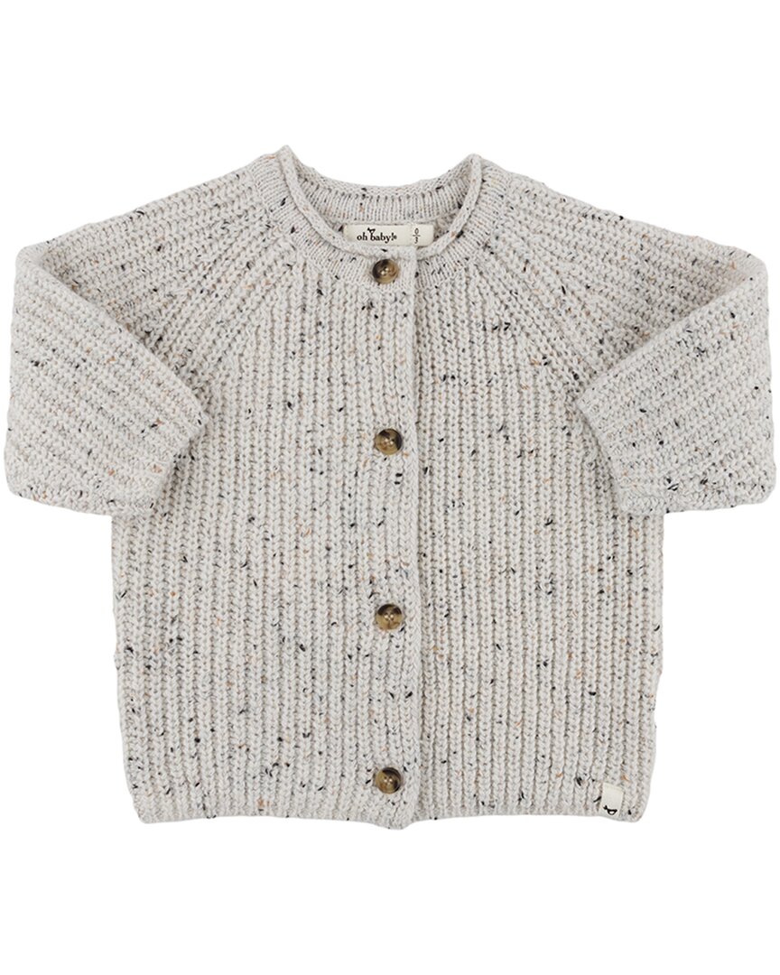 oh baby! Oh Baby! Speckle Knit Grandpa Roll Neck Cardigan