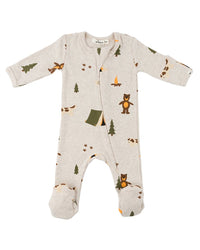 oh baby! Oh Baby! Camping Print Zipper Footie