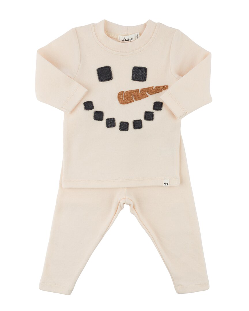 oh baby! Oh Baby! Snowman Face Baby Rib 2Pc Set