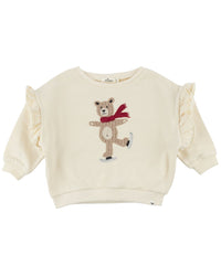 oh baby! Oh Baby! Ice-Skating Bear Ruffle Slouch Sweatshirt
