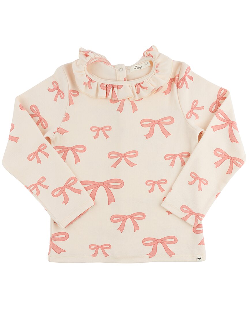 oh baby! Oh Baby! Pink Bows Baby Rib Emily Tee