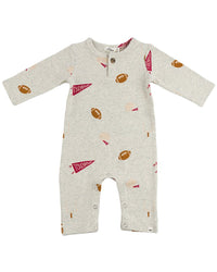 oh baby! Oh Baby! Football Print One Button Romper