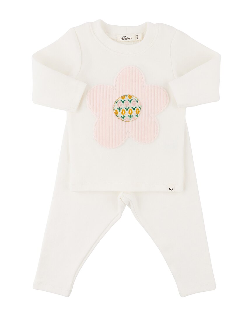 oh baby! Oh Baby! Quilted Flower Applique 2Pc Set