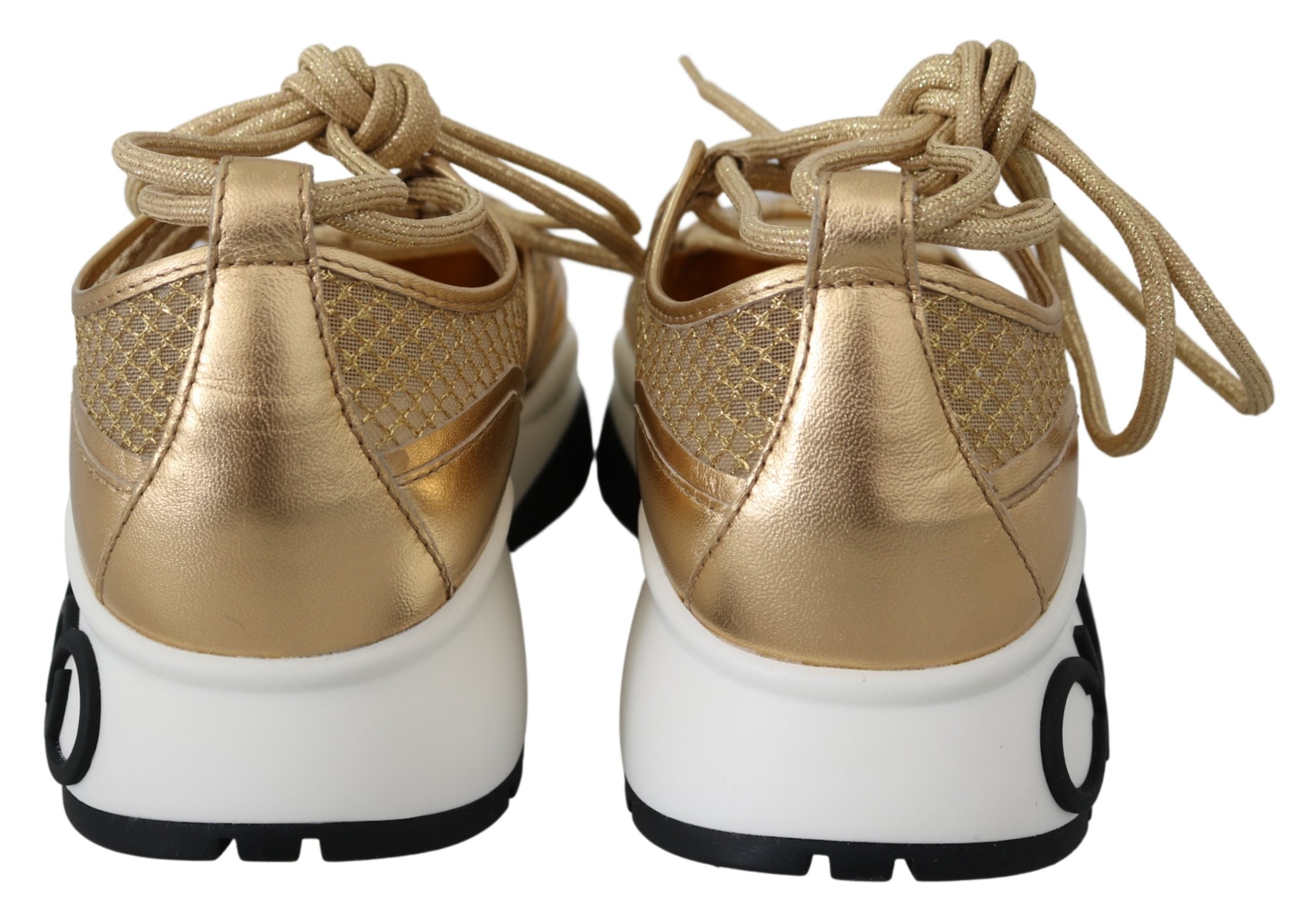 Jimmy Choo  Diamond Gold Leather Sneakers