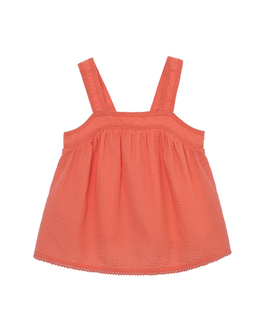 Peek Sleeveless Palm Embroidered Trim Top
