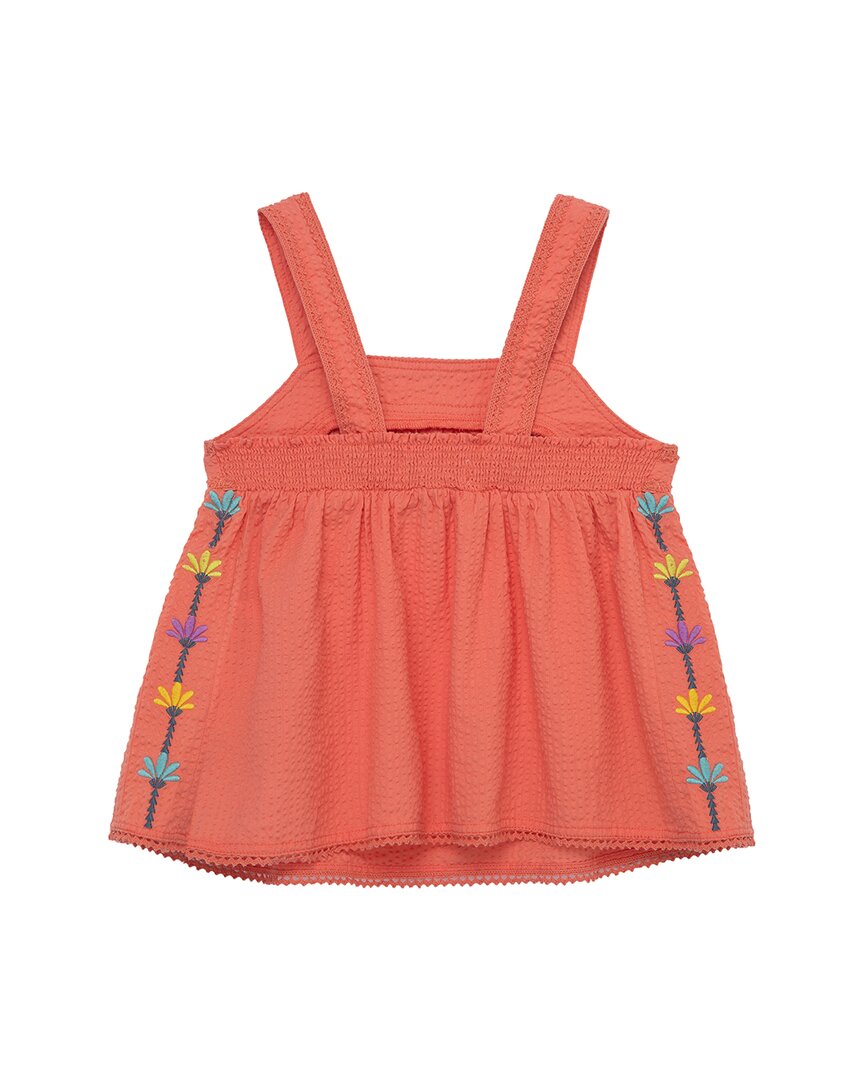 Peek Sleeveless Palm Embroidered Trim Top