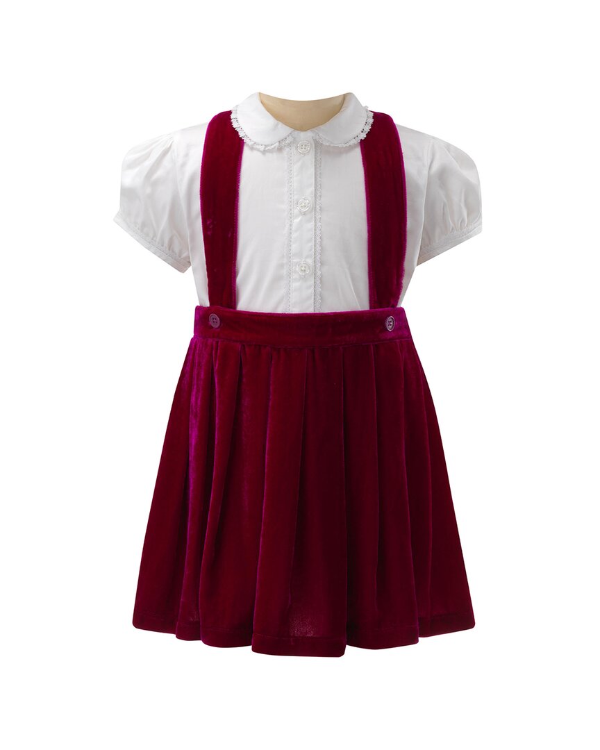 Rachel Riley Rachel Riley Eloise Pink Silk Velvet Pinafore Set