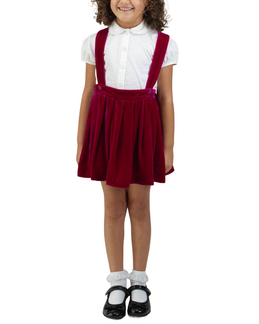 Rachel Riley Rachel Riley Eloise Pink Silk Velvet Pinafore Set