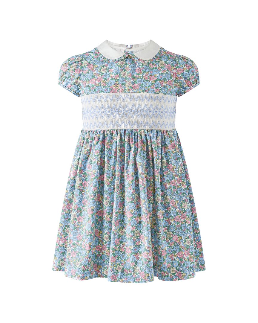 Rachel Riley Rachel Riley Floral Geometric Smocked Dress
