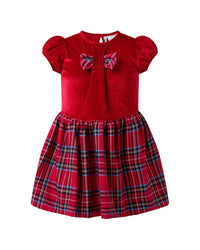 Rachel Riley Rachel Riley Red Velvet Check Party Dress