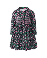 Rachel Riley Rachel Riley Floral Smocked Button Front Dress