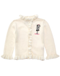 Rachel Riley Rachel Riley Eloise Infant Ivory Embroidered Cardi