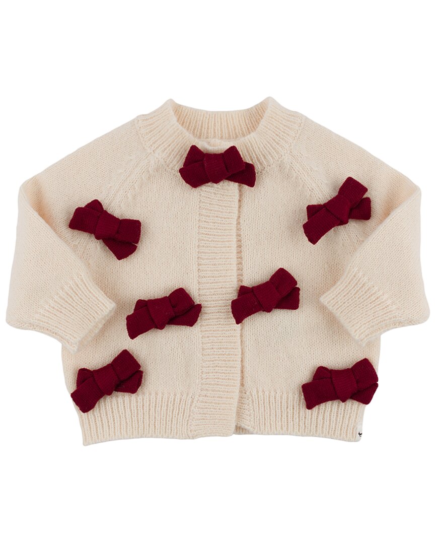 oh baby! Oh Baby! Scandi Cardigan With Berry Red Bows