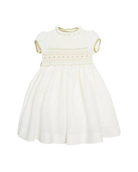 Pepa London Pepa London Ivory Hand Smocked Occasion Linen-Blend Dress